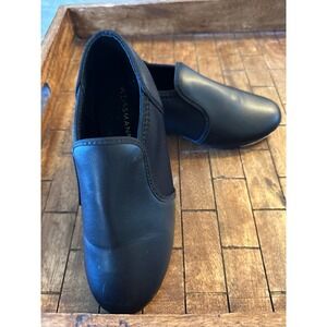 Weissman Black Leather Tap Shoes Kids Dance Class Performance size 1.5 EUC
